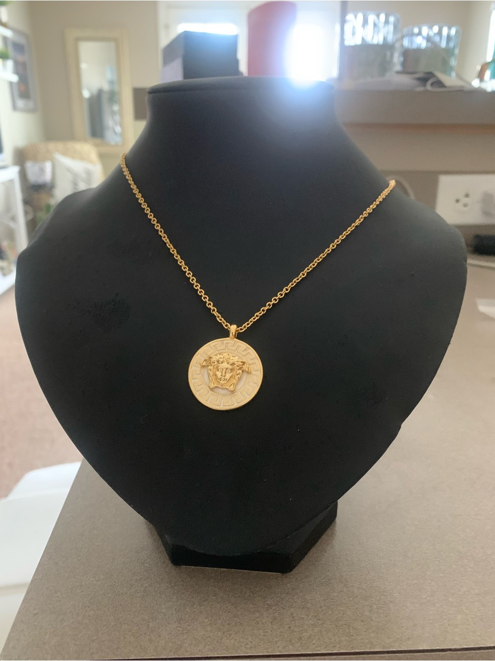 Gold Medallion Pendant Necklace for Women